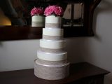 rustic burlap wedding cake
