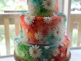 hippie flower wedding cake