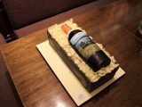 Wine Bottle Cake in a crate