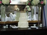 lace applique wedding cake